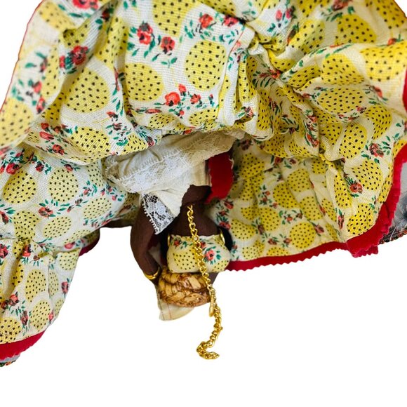 Vintage Handmade Cloth 2 Dolls In One Reversible Dress 9" Collectible Decor Toy - Picture 13 of 16